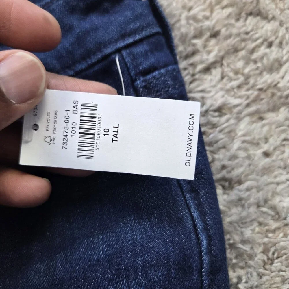 Old Navy Jeans Womens 10 Tall High Rise Wow Super Skinny Dark Wash Tags